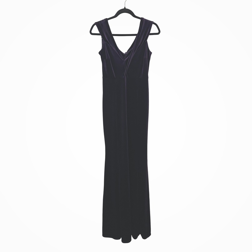 Fashion Nova Joyous Nights Velvet Maxi Dress Plum Purple Size M formal holiday